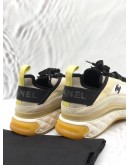 CHANEL SNEAKERS SIZE 41 IN WHITE WITH YELLOW COLORWAY