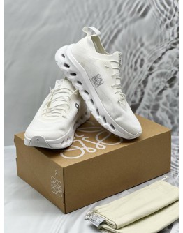 (LIKE NEW) ON X LOEWE CLOUDTILT SNEAKERS SIZE 42 IN ALL WHITE COLORWAY -FULL SET- 