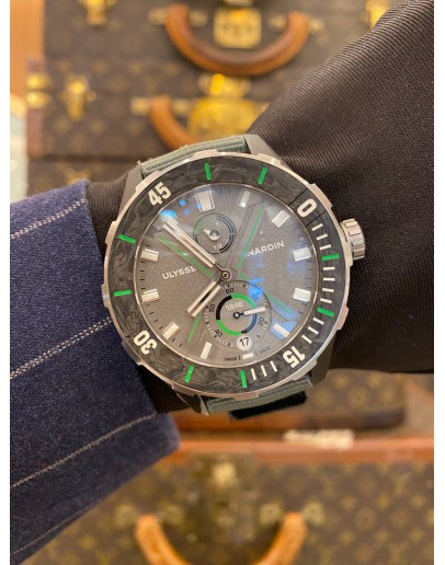(BRAND NEW) 2022 ULYSSE NARDIN DIVER X THE OCEAN RACE CARBON LIMITED EDITION 200PCS REF 1183-170LE-1A-TOR/0A GREY DIAL 44MM AUTOMATIC WATCH -FULL SET-