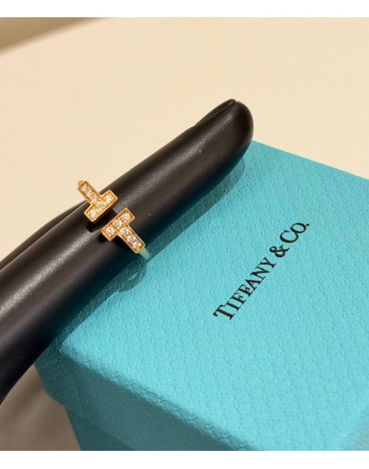 (UNUSED) TIFFANY & CO. TIFFANY T DIAMOND WIRE RING IN 18K 750 ROSE GOLD WITH DIAMOND