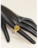 VERSACE MEDUSA RING SIZE 15 IN BRASS WITH BLACK ENAMEL