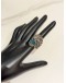 (LIKE NEW) GUCCI LION HEAD RING SIZE 16 IN ANTIQUED SILVER METAL WITH BLUE TURQUOISE CRYSTAL