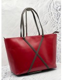 TUMI SANTA MONICA TOTE BAG IN RED WITH BLACK LEATHER