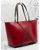 TUMI SANTA MONICA TOTE BAG IN RED WITH BLACK LEATHER