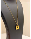 (LIKE NEW) HERMES AS DE COEUR PM NECKLACE IN 18K 750 YELLOW GOLD WITH BLACK SWIFT LEATHER -FULL SET-