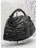 FURLA RUFFLE HOBO BAG IN BLACK NAPPA LEATHER