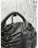 FURLA RUFFLE HOBO BAG IN BLACK NAPPA LEATHER