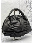 FURLA RUFFLE HOBO BAG IN BLACK NAPPA LEATHER