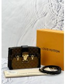 (LIKE NEW) LOUIS VUITTON TRUNK CLUTCH IN BROWN MONOGRAM REVERSE CANVAS WITH BLACK LEATHER -FULL SET- 