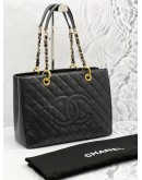 (PROMO) (LIKE NEW) CHANEL GST GRAND SHOPPING TOTE BAG IN BLACK CAVIAR LEATHER