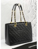 (PROMO) (LIKE NEW) CHANEL GST GRAND SHOPPING TOTE BAG IN BLACK CAVIAR LEATHER