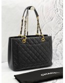 (PROMO) (LIKE NEW) CHANEL GST GRAND SHOPPING TOTE BAG IN BLACK CAVIAR LEATHER
