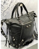 (LIKE NEW) BALENCIAGA LE CAGOLE TOTE BAG IN BLACK LEATHER