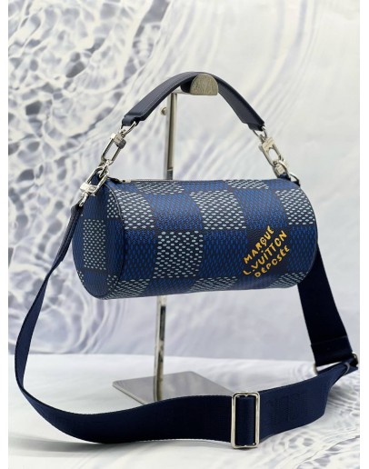 (LIKE NEW) LOUIS VUITTON SOFT POLOCHON PM CROSSBODY BAG IN BLUE DAMIER HERITAGE CANVAS