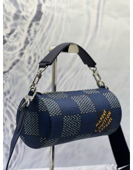 (LIKE NEW) LOUIS VUITTON SOFT POLOCHON PM CROSSBODY BAG IN BLUE DAMIER HERITAGE CANVAS