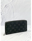 LOUIS VUITTON ZIPPY VERTICAL LONG WALLET IN BLACK MONOGRAM ECLIPSE CANVAS 