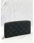 LOUIS VUITTON ZIPPY VERTICAL LONG WALLET IN BLACK MONOGRAM ECLIPSE CANVAS 