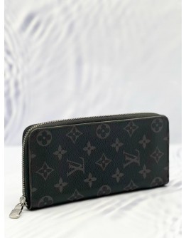 LOUIS VUITTON ZIPPY VERTICAL LONG WALLET IN BLACK MONOGRAM ECLIPSE CANVAS 