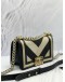 CHANEL BOY SMALL CHEVRON SHOULDER BAG IN BLACK WITH GOLD CALFSKIN LEATHER 