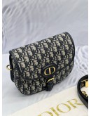 (LIKE NEW) CHRISTIAN DIOR MEDIUM DIOR BOBBY CROSSBODY BAG IN BLUE DIOR OBLIQUE JACQUARD WITH CALFSKIN LEATHER