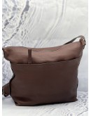 BALLY MYTHOS CROSSBODY BAG IN BROWN WITH RED AND WHITE STRIPE LEATHER