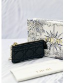 (LIKE NEW) CHRISTIAN DIOR KEY POUCH IN BLACK CANNAGE LAMBSKIN LEATHER -FULL SET-