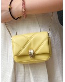 (LIKE NEW) BVLGARI SERPENTI CABOCHON MICRO CROSSBODY BAG IN YELLOW LEATHER