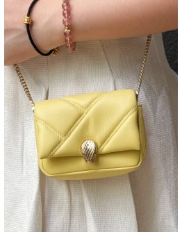 (LIKE NEW) BVLGARI SERPENTI CABOCHON MICRO CROSSBODY BAG IN YELLOW LEATHER
