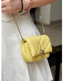 (LIKE NEW) BVLGARI SERPENTI CABOCHON MICRO CROSSBODY BAG IN YELLOW LEATHER