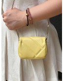 (LIKE NEW) BVLGARI SERPENTI CABOCHON MICRO CROSSBODY BAG IN YELLOW LEATHER