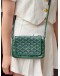 (LIKE NEW) GOYARD PLUMET POCKET WALLET CROSSBODY BAG IN GREEN GOYARDINE CANVAS WITH CHEVROCHES CALFSKIN LEATHER