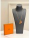 (PROMO) (LIKE NEW) HERMES O’KELLY NECKLACE IN GOLD PLATED WITH BROWN LEATHER -FULL SET-