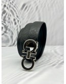 (LIKE NEW) SALVATORE FERRAGAMO GANCINI BELT SIZE 98 CM IN BLACK LEATHER