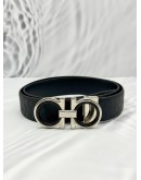 (LIKE NEW) SALVATORE FERRAGAMO GANCINI BELT SIZE 98 CM IN BLACK LEATHER