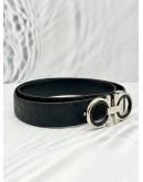 (LIKE NEW) SALVATORE FERRAGAMO GANCINI BELT SIZE 98 CM IN BLACK LEATHER