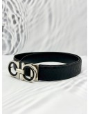 (LIKE NEW) SALVATORE FERRAGAMO GANCINI BELT SIZE 98 CM IN BLACK LEATHER