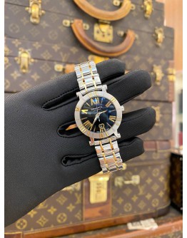 (LIKE NEW) 2023 TIFFANY & CO. ATLAS WOMENS COLLECTION 18K 750 YELLOW GOLD REF 25201086 BLACK DIAL 30MM AUTOMATIC WATCH