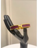 (LIKE NEW) HERMES OLYMPE BRACELET IN GOLD PLATED WITH ANEMONE CHAMKILA GOATSKIN LEATHER