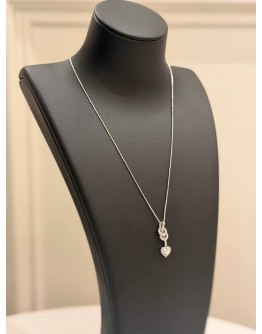 (UNUSED) TIFFANY & CO. HEART KEY DIAMOND NECKLACE IN 18K 750 WHITE GOLD WITH DIAMOND