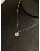 (UNUSED) 2024 VCA VAN CLEEF & ARPELS SWEET ALHAMBRA NECKLACE IN 18K 750 WHITE GOLD WITH DIAMOND -FULL SET-