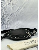ALEXANDER MCQUEEN HARNESS STUDDED BELT BAG IN BLACK CALFSKIN LEATHER
