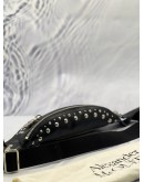 ALEXANDER MCQUEEN HARNESS STUDDED BELT BAG IN BLACK CALFSKIN LEATHER