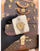 ROLEX LADY DATEJUST HALF 18K 750 YELLOW GOLD REF 69173 JUBILEE CHAMPAGNE DIAL 26MM AUTOMATIC WATCH 