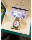ROLEX DATEJUST 36 HALF 18K 750 YELLOW GOLD JUBILEE REF 16233 WHITE DIAMOND DIAL 36MM AUTOMATIC WATCH