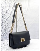 FURLA 1927 CROSSBODY BAG IN BLACK LEATHER