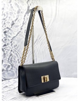 FURLA 1927 CROSSBODY BAG IN BLACK LEATHER