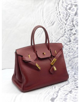 HERMES BIRKIN 35 IN ROUGE H TOGO LEATHER