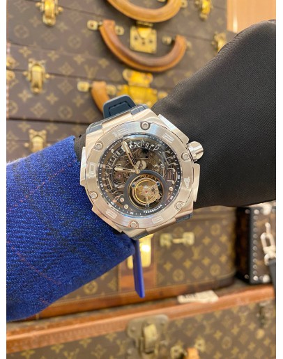 (UNUSED) 2025 MEMORIGIN TOURBILLON RONALD CHENG X NSQUARE SERIES REF MO0905 SILVER SKELETON DIAL 46MM MANUAL WINDING WATCH 