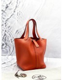 (LIKE NEW) 2017 HERMES PICOTIN 18 IN GOLD 37 CLEMENCE LEATHER