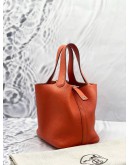 (LIKE NEW) 2017 HERMES PICOTIN 18 IN GOLD 37 CLEMENCE LEATHER